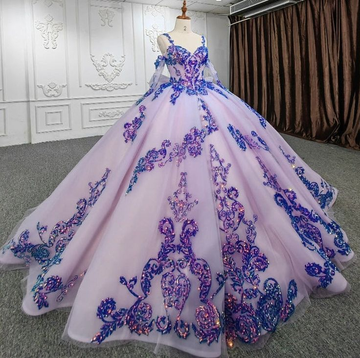 Gorgeous Purple Sweetheart Evening Party Dress Sequin Ball Gown Quinceanera Dress Long Prom Dress HZ1023